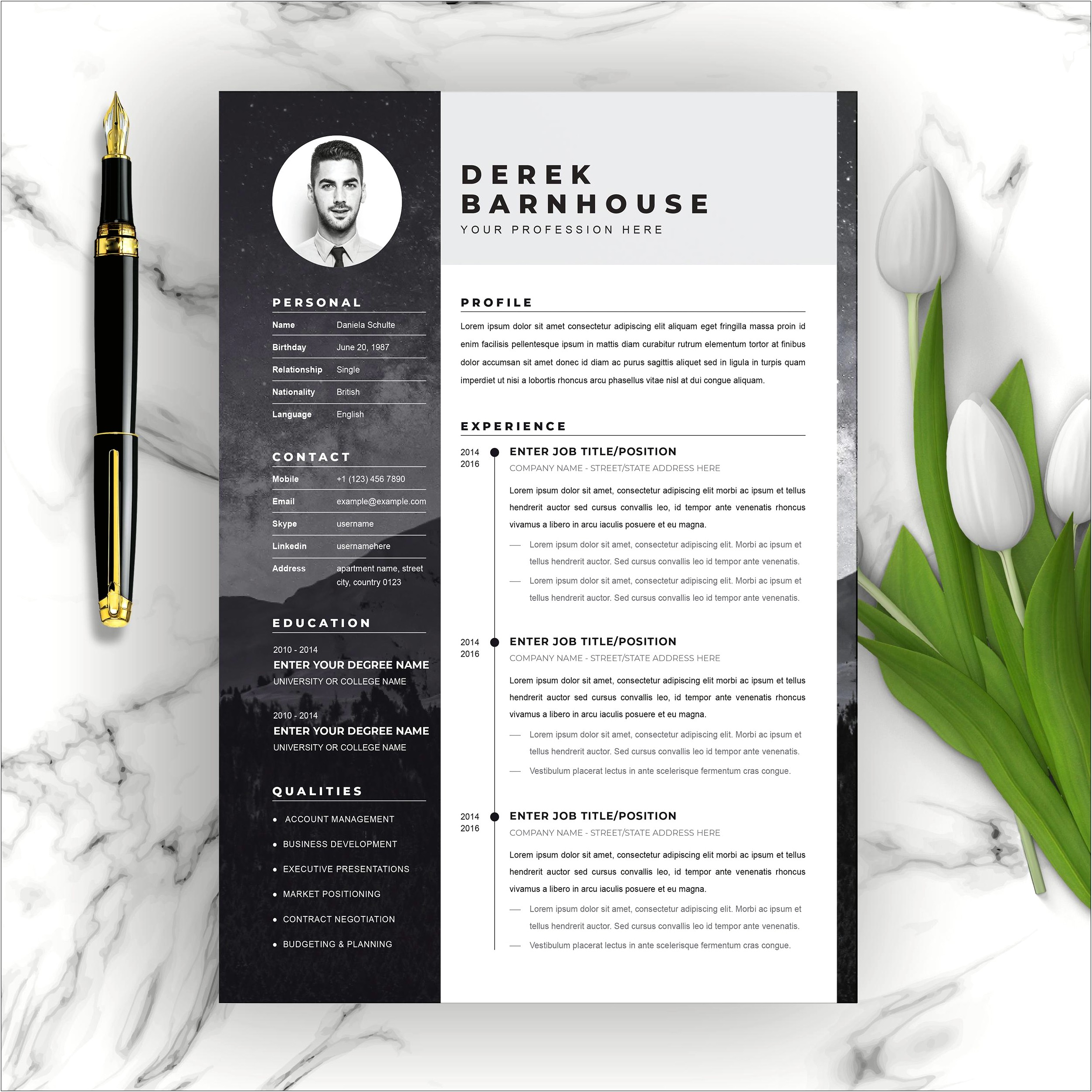 Resume Template 2016 Word Free Download
