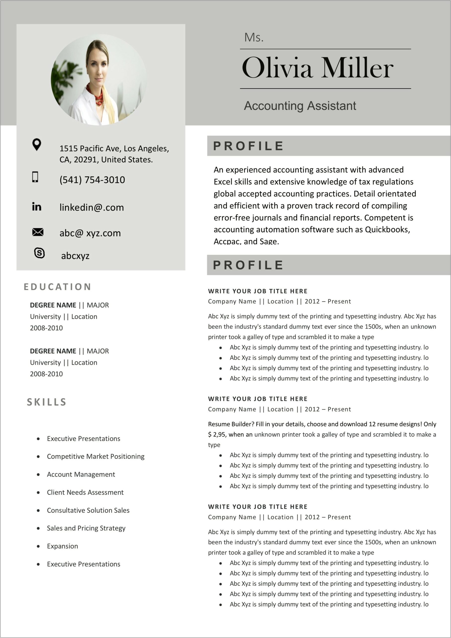 Resume Template Free Download Word 2003