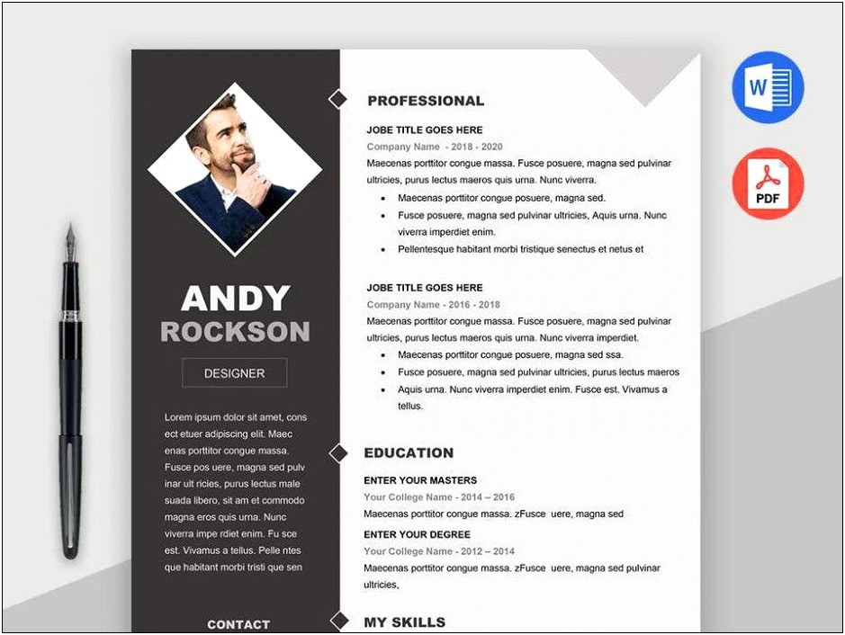 Resume Template With Picture Free Word