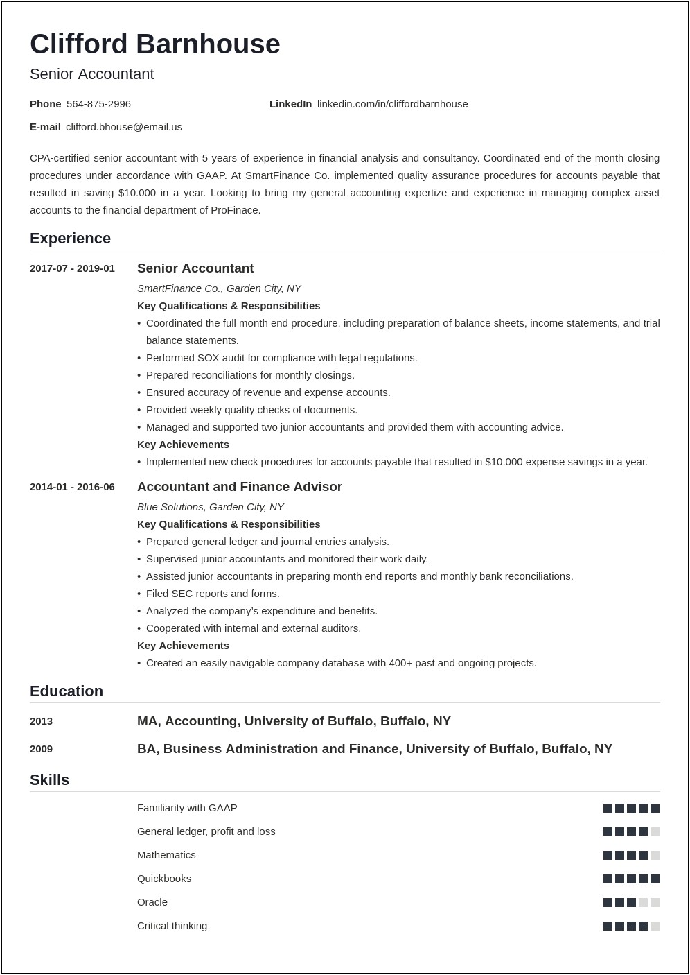 Resume Template Without Work Experience Required For Cpa