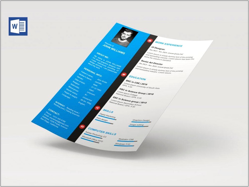 Resume Template Word Template Download Free