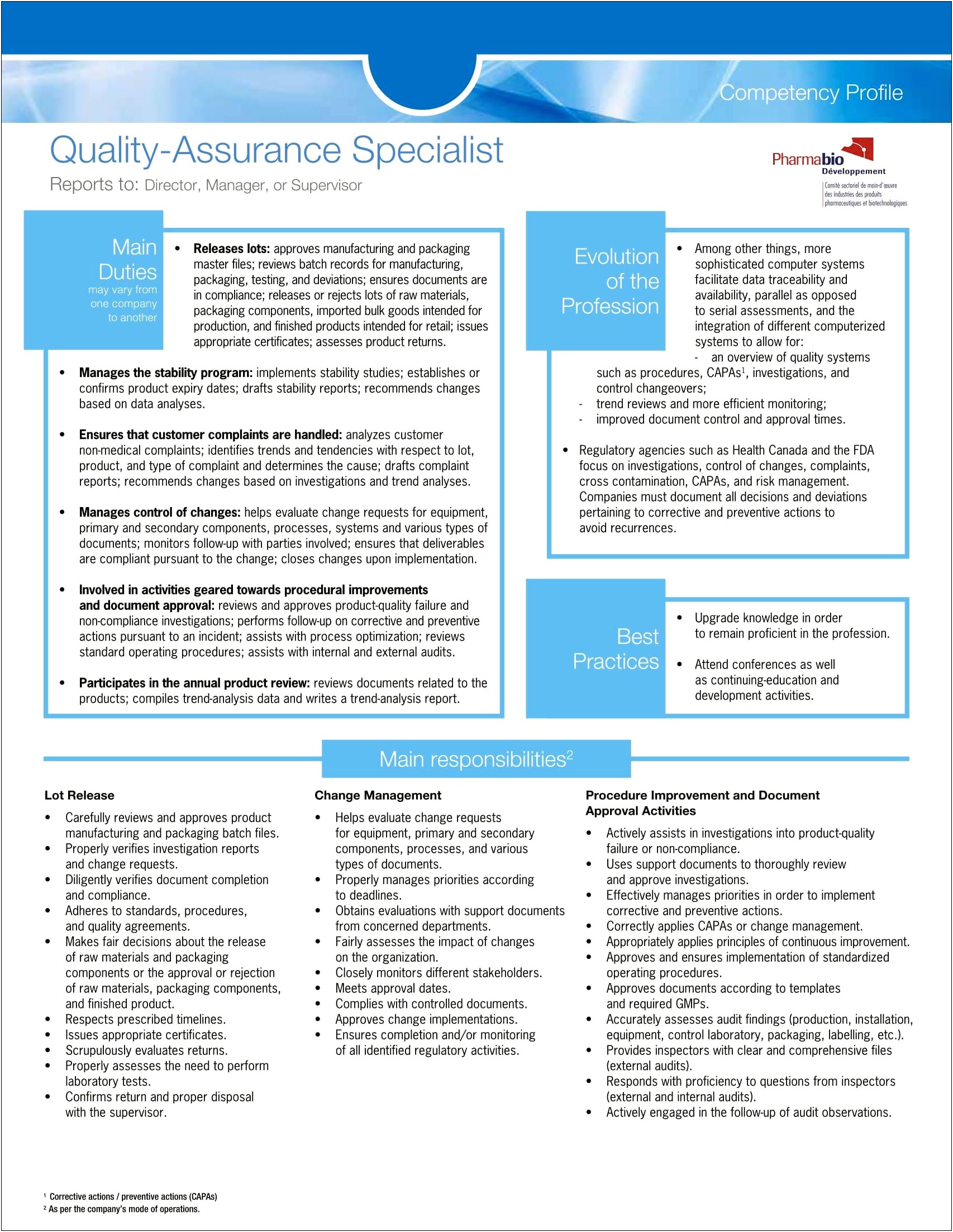 Resume Templates For Quality Assurance Manager
