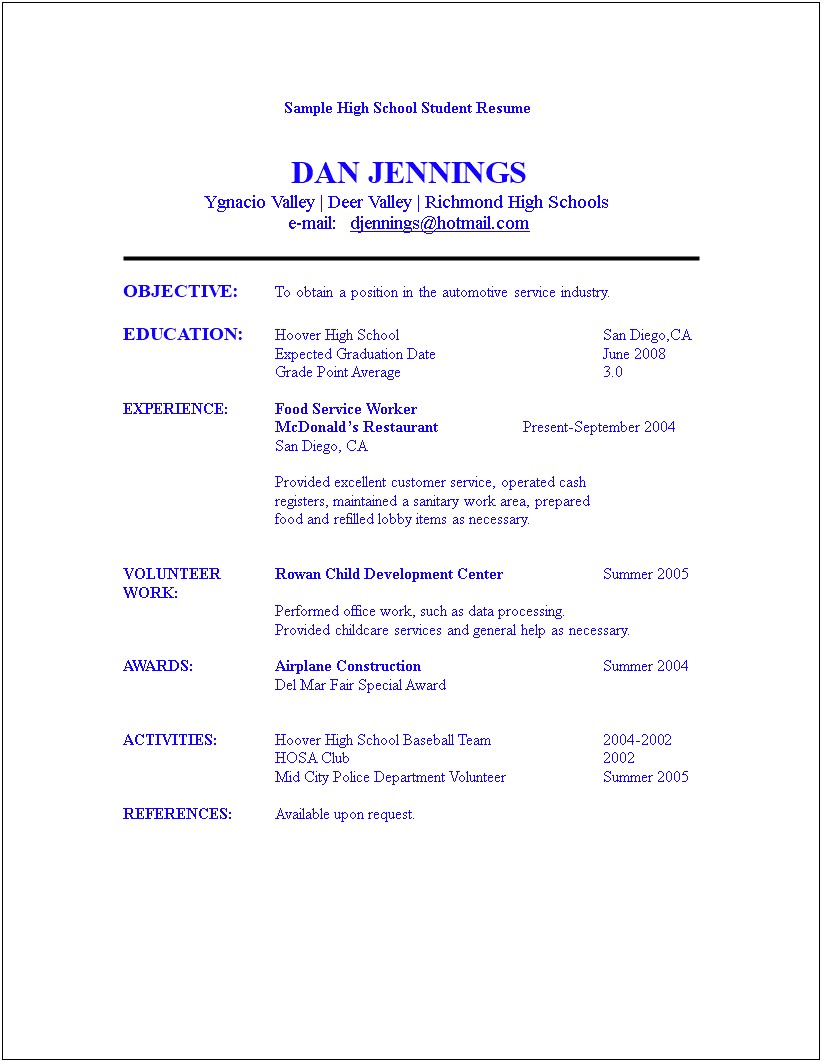 Resume Templates For Student About To Graduate