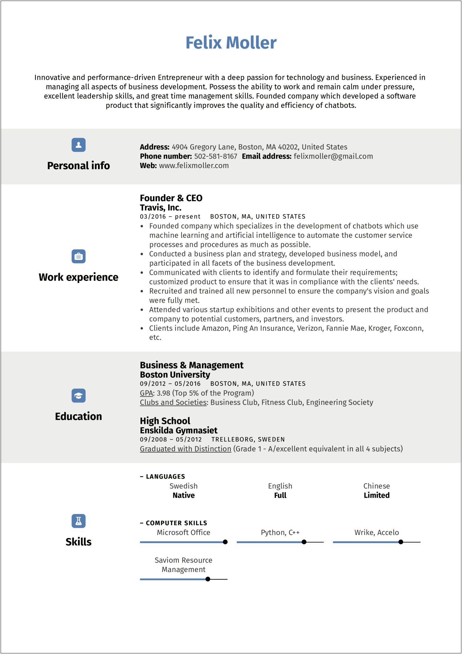 Resume Templates For Technology Sales Jobs