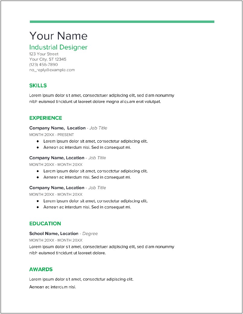 Resume Templates Free For Google Docs