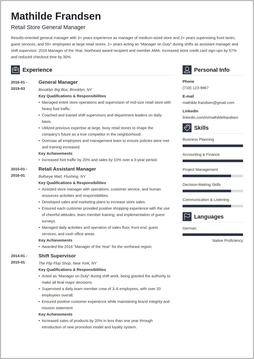 Resume To Become A Automotive Finance Manager