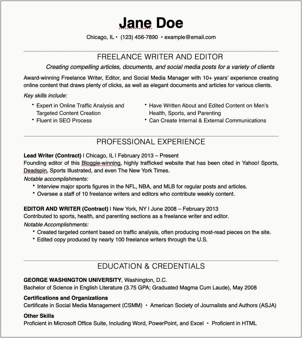 Resume To List Alot Of Experience