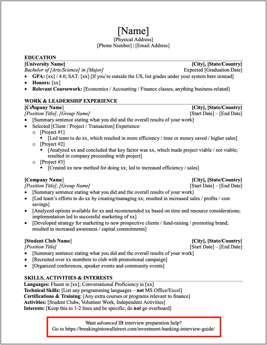 Resume With A Lot Of Schools