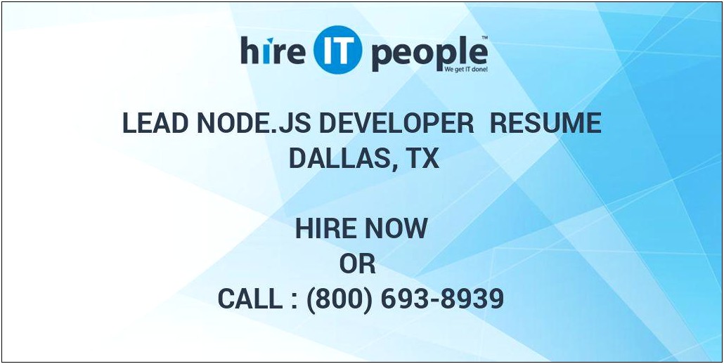 Resume With Experience Of Node.js