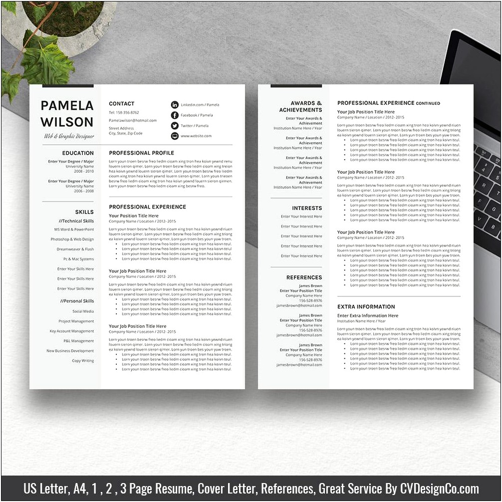 Resume With Professional References As A Word Document