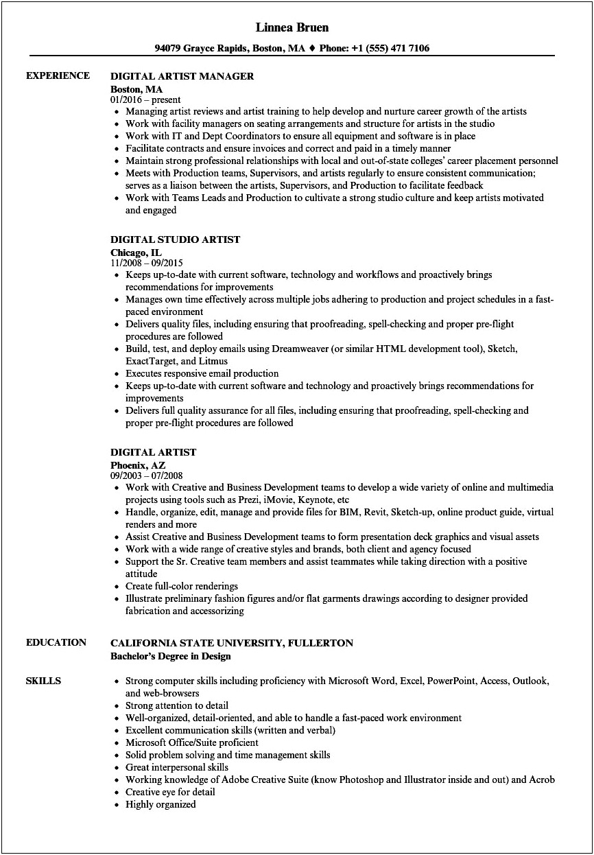 Resume With Sample Skills Detail Oriented