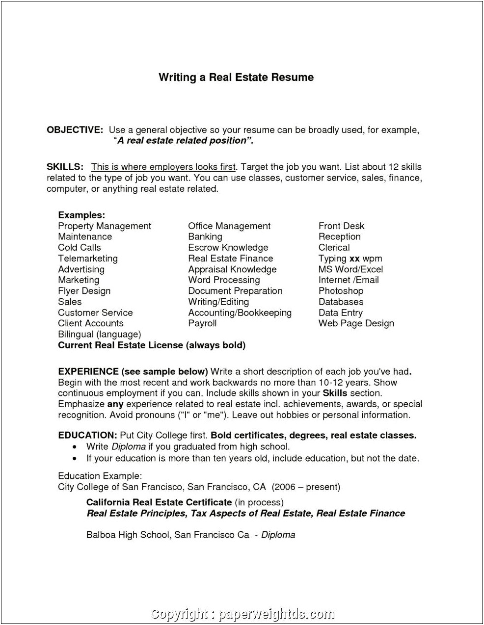 Resume Wording For Cold Calling Positions