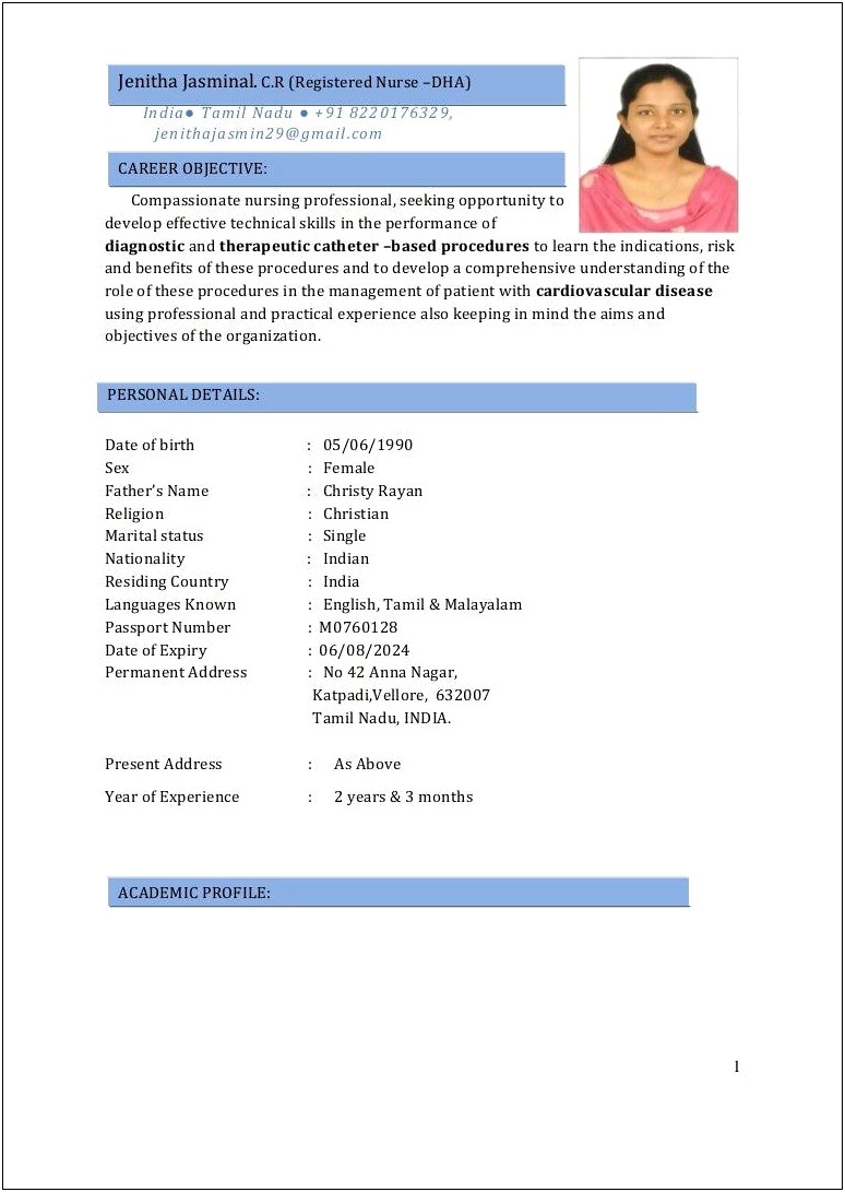 Resume Wording For Objective In Nursing Administration