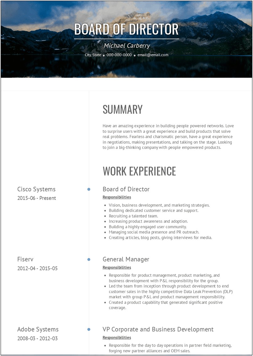 Resume Wording For Person On Board
