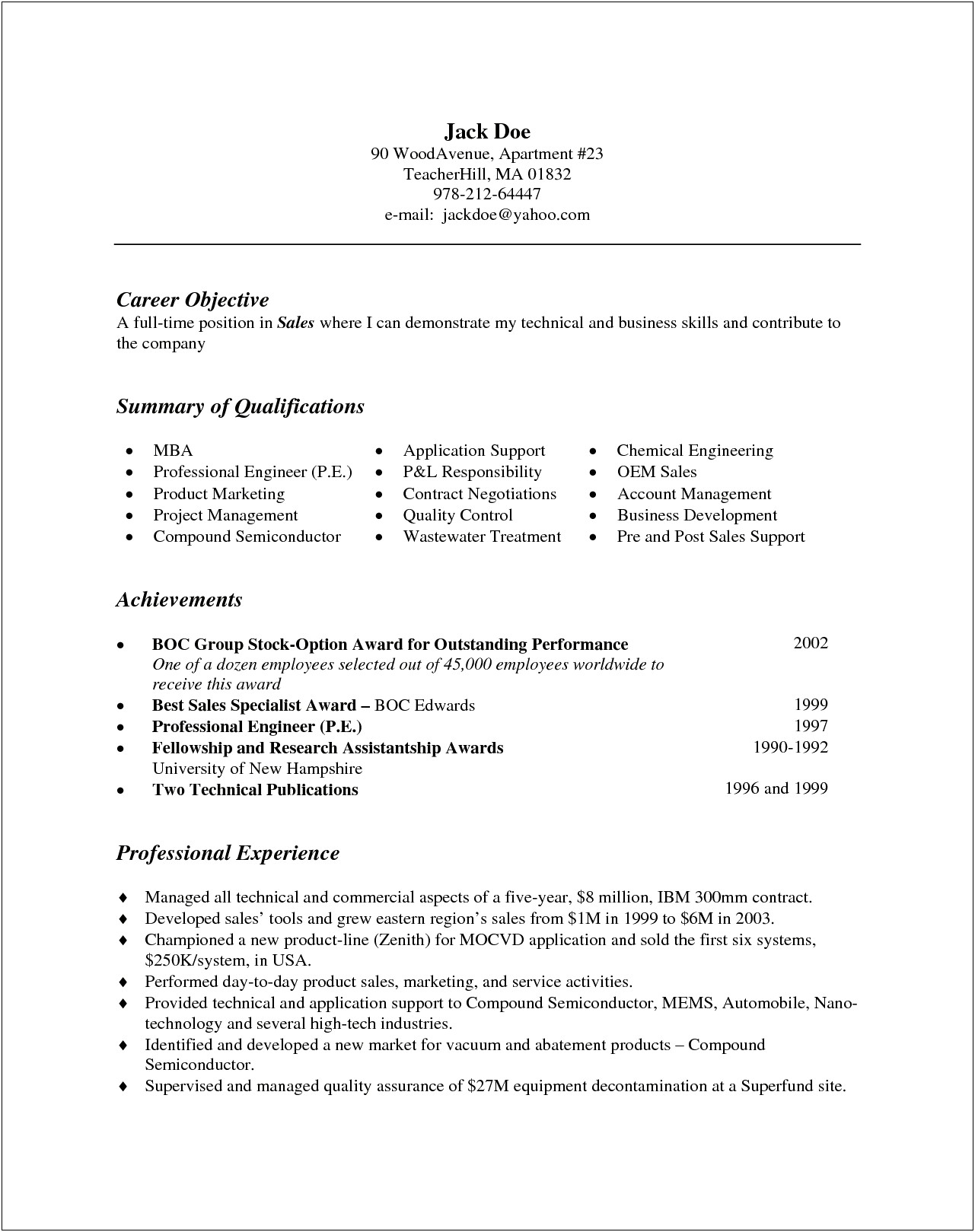 Resume Work Experience Bullet Points Or Paragraph