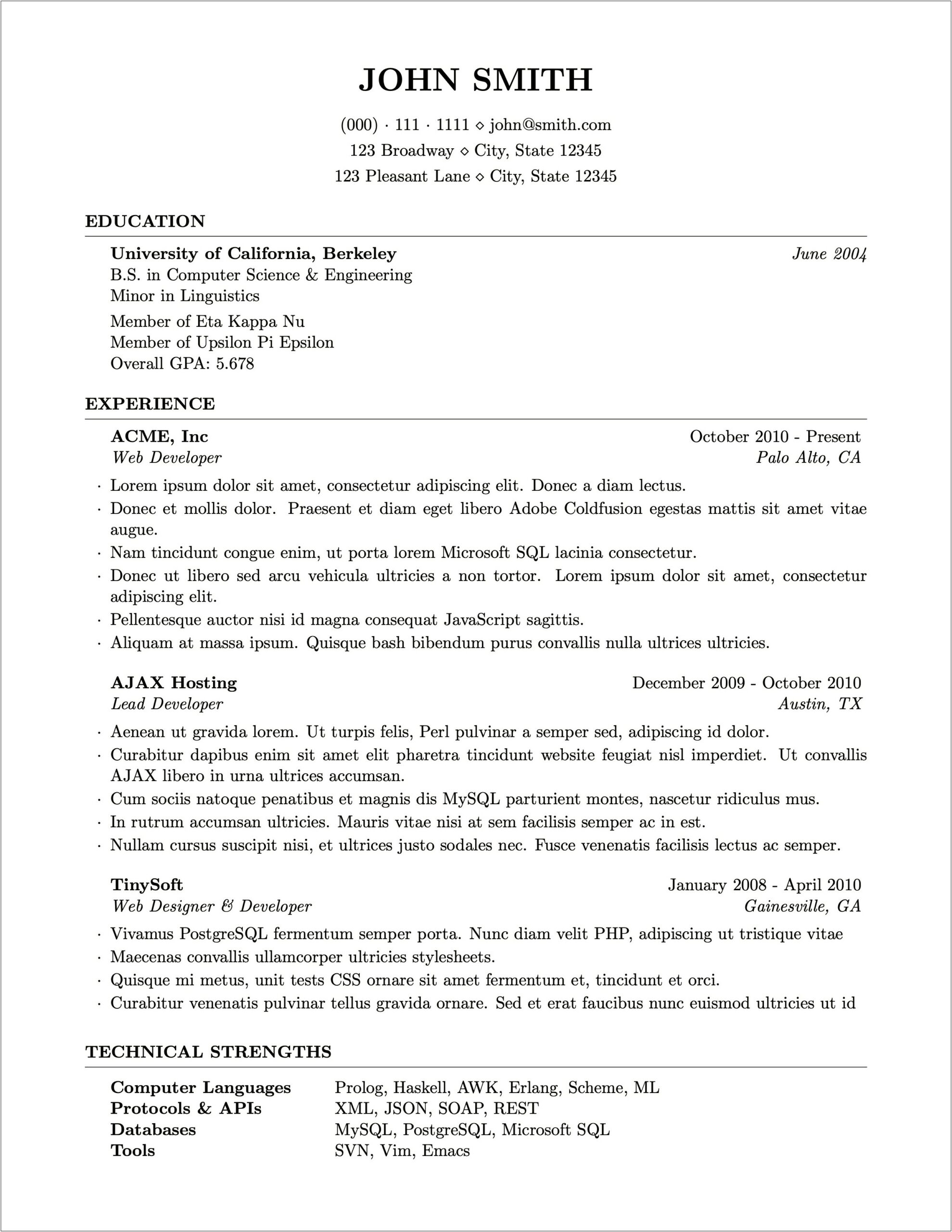 Resumes For College Student With No Work Experience