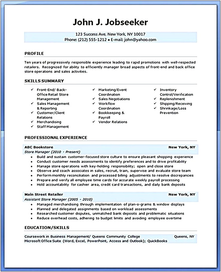 Retail Loss Prevention Specialist Description Resume