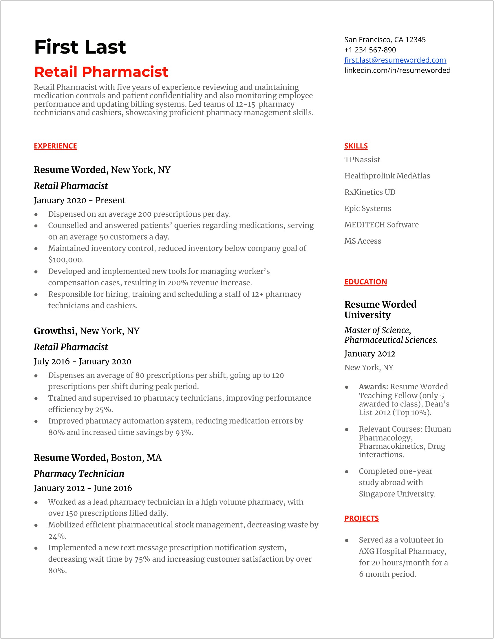 Retail Resume With No Work Experience