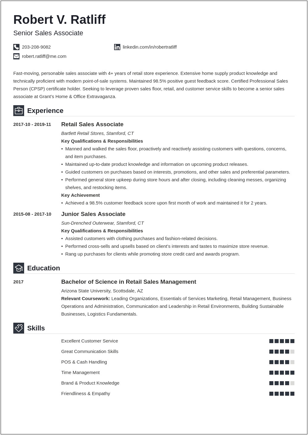 Retail Sales Associate Job Description Sample Resume
