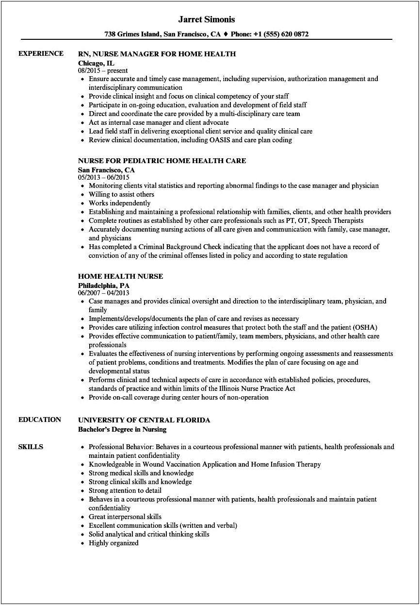 Rn Nursing Home Job Description Resume