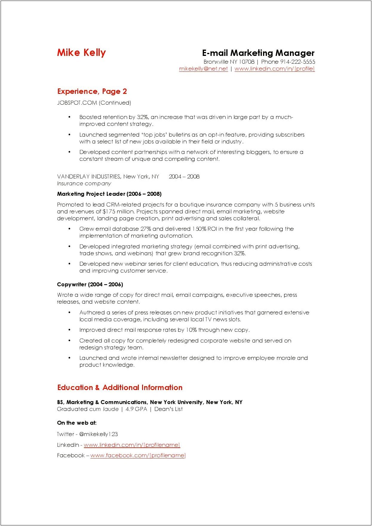 Rn Resume With Marketing Job Experience
