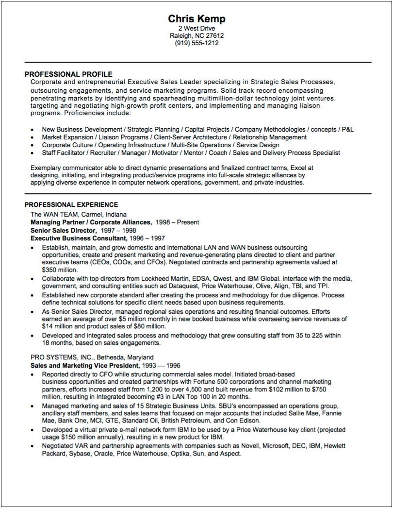 Sales Lead Job Description For Resume