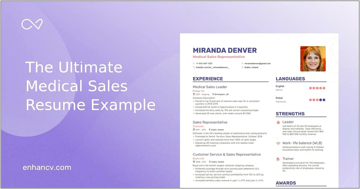 Sales Representative Special Skills And Knowledge Resume