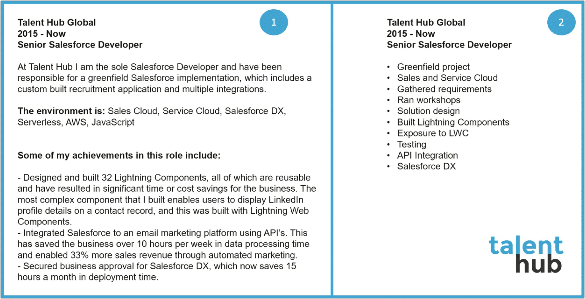 Salesforce Admin Resume With Lightning Experience