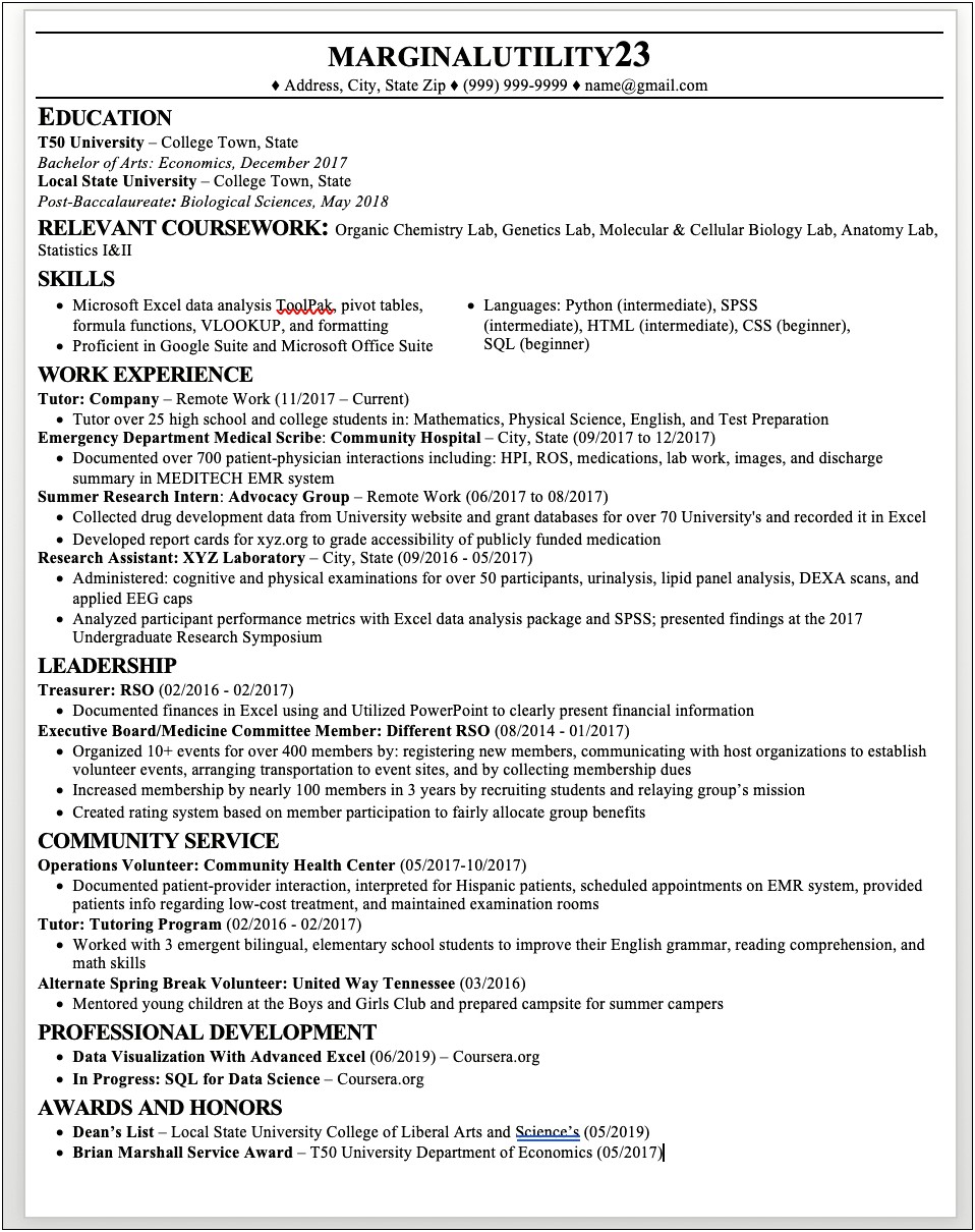 Sample Entry Level Clinical Research Coordinator Resume
