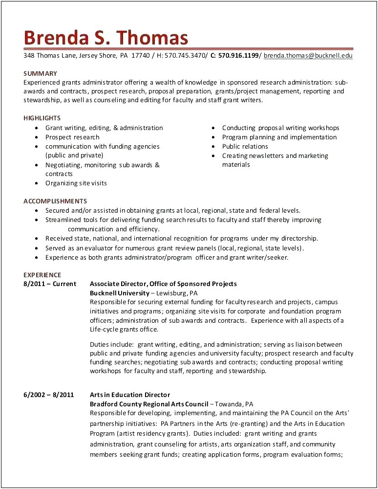 Sample Federal Resume With Serving As A Liaison