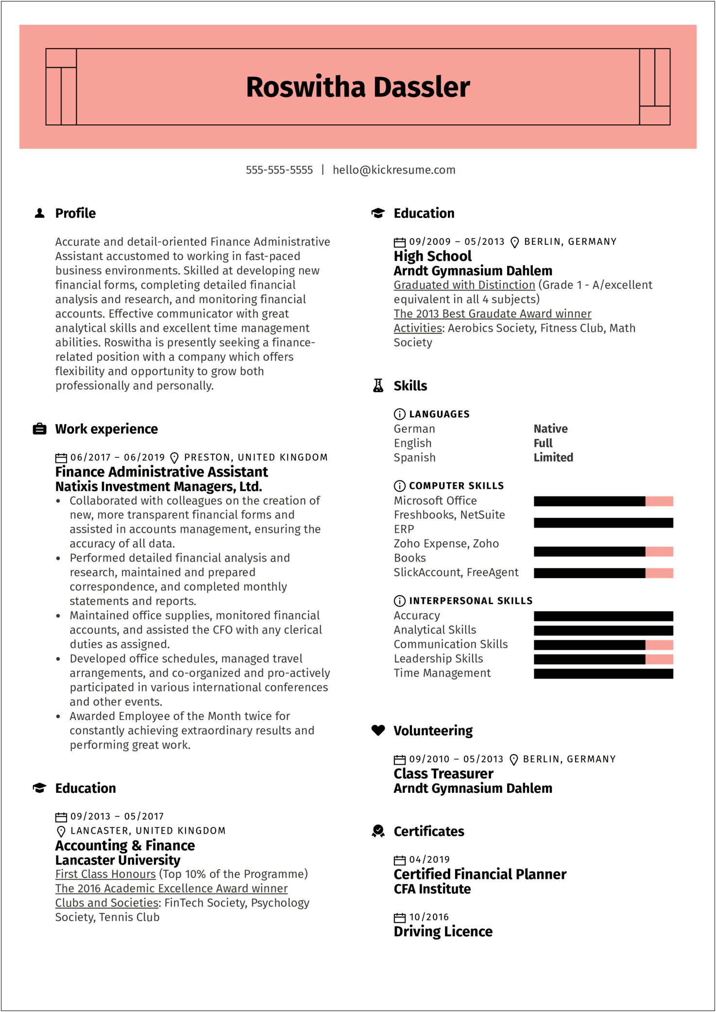Sample Functional Resume For Administrative Assistant