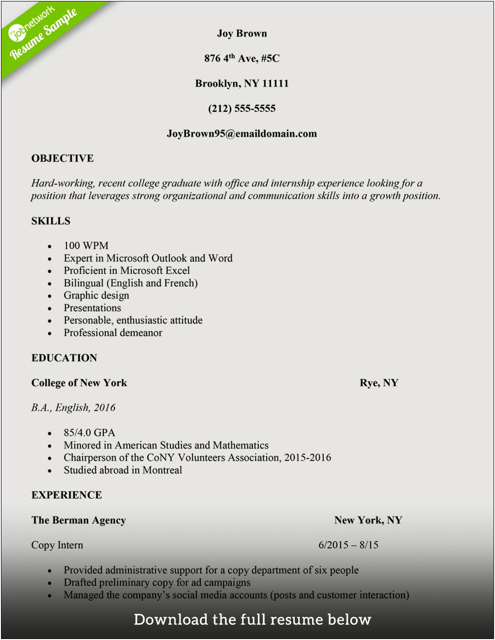 Sample Functional Resume For Executive Assistant