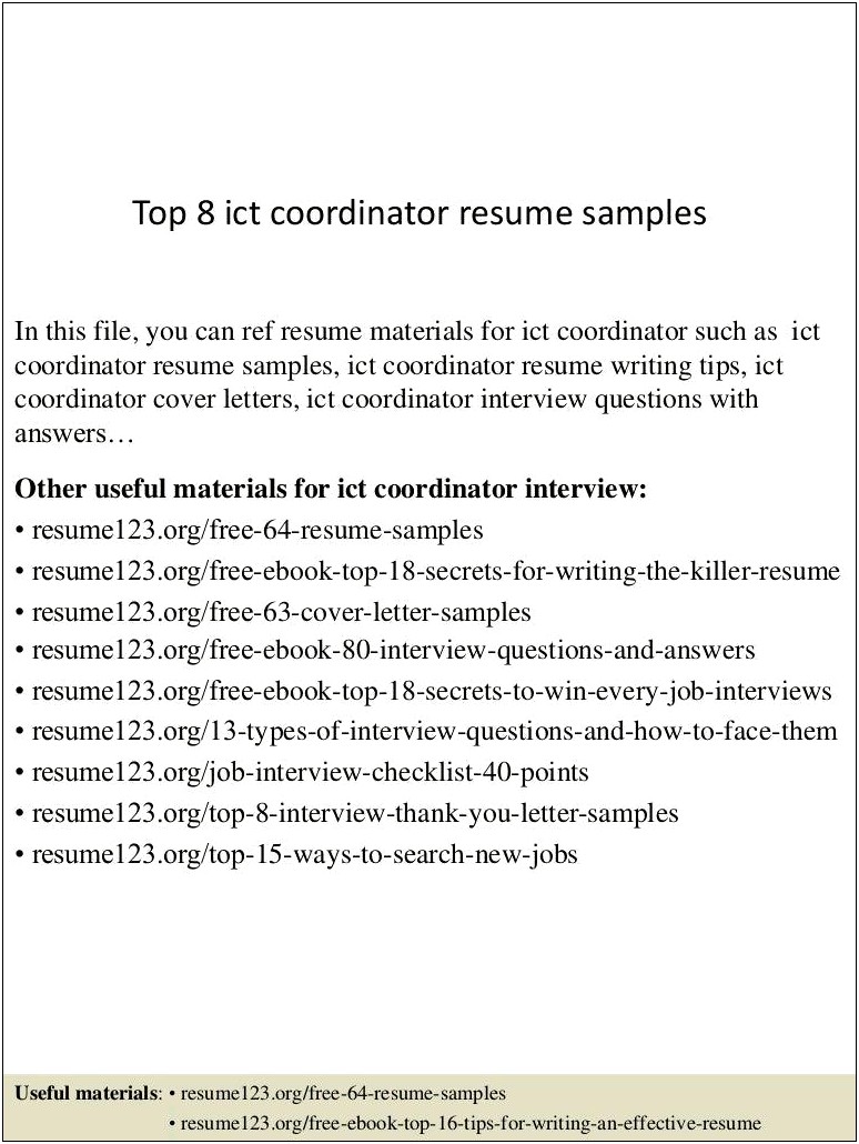 Sample Objective For Hr Coordinator Resume