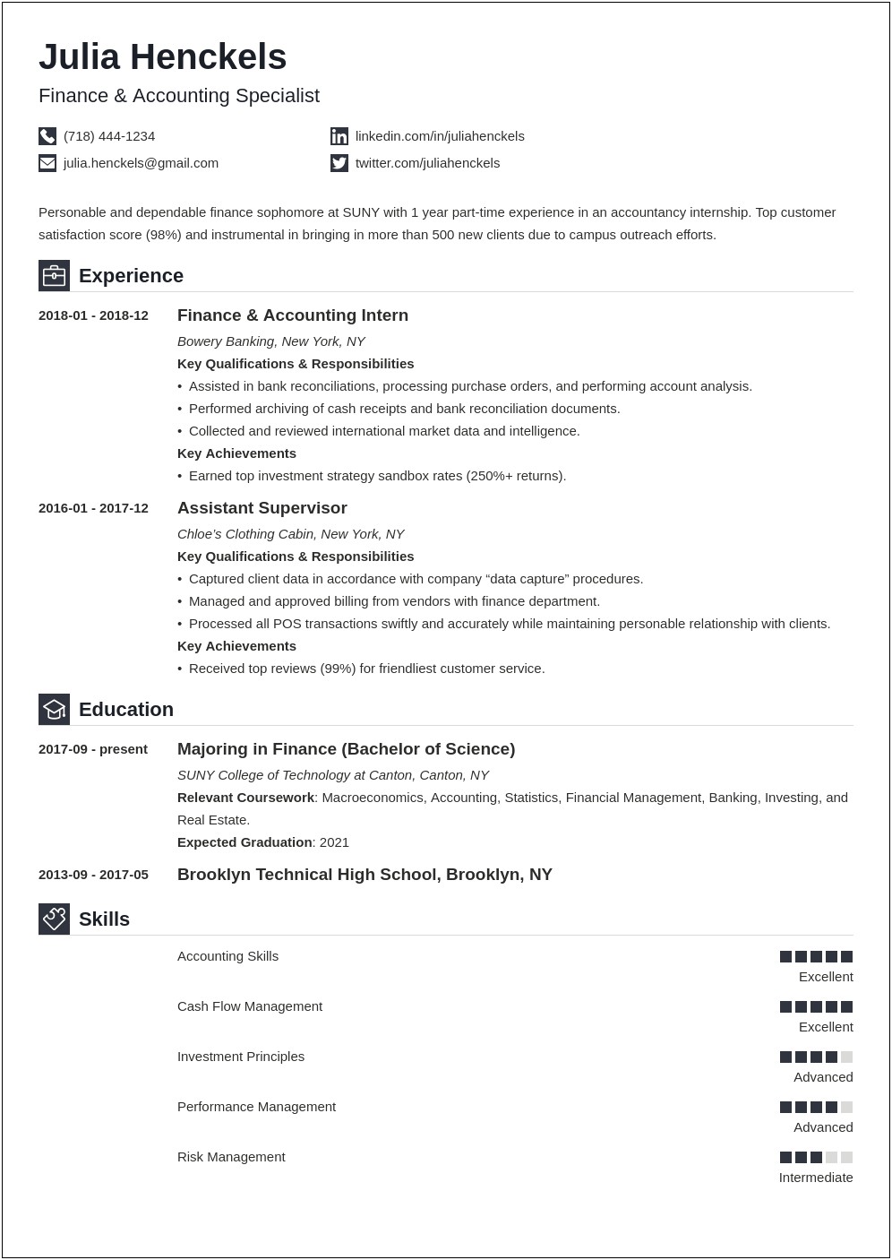 Sample Objectives For A Student Resume