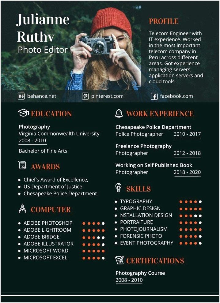 Sample Of A Photography Resume With Little Experience