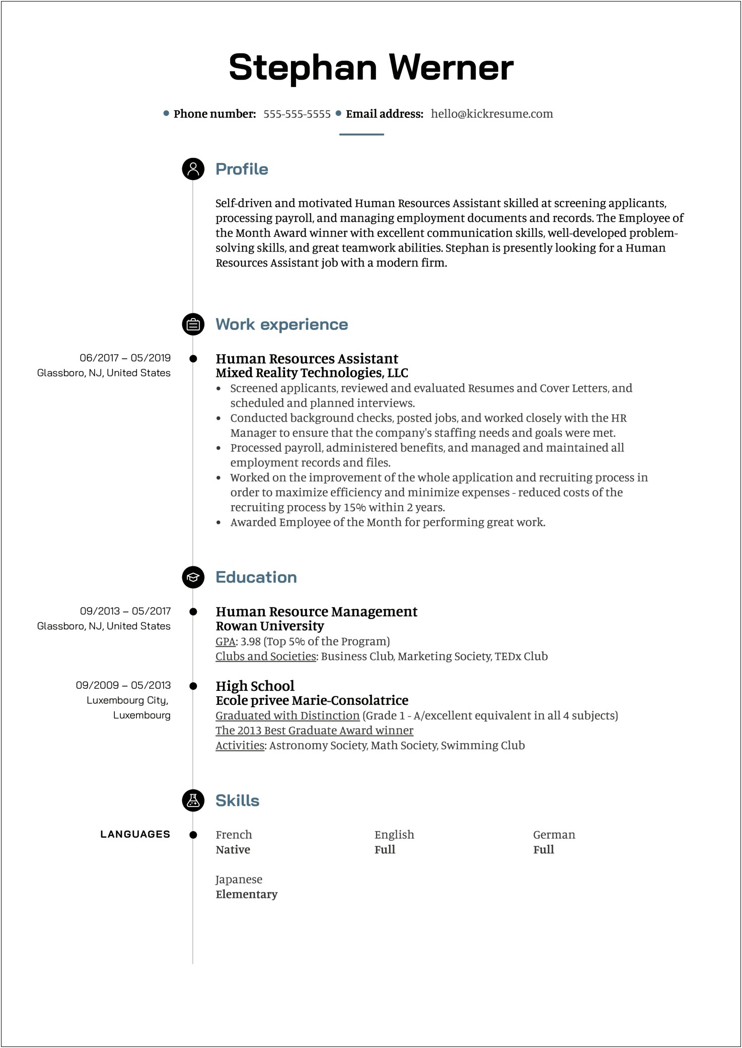 Sample Of An Assistant Hr Director Resume