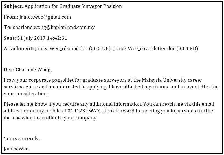 Sample Of Cover Letter For Resume In Malaysia