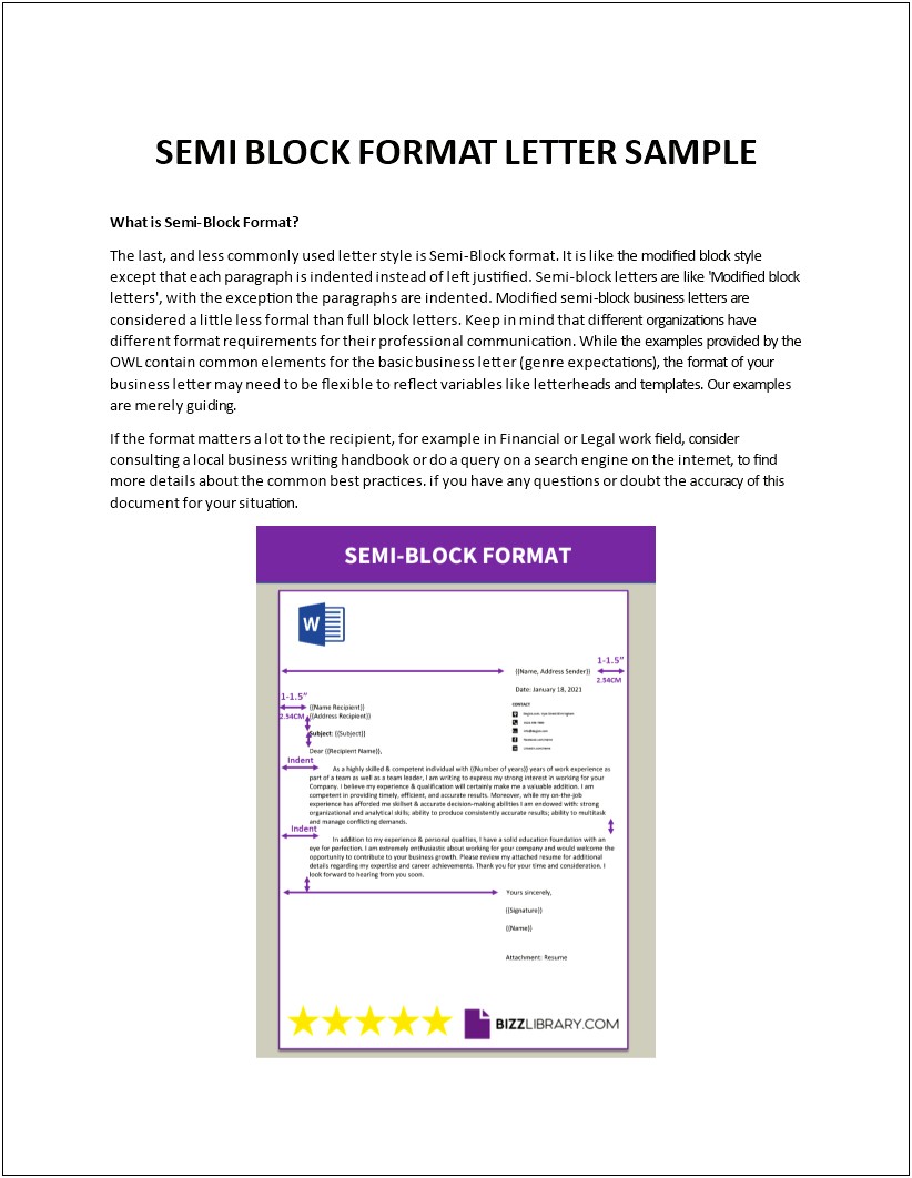 Sample Of Full Block Style Resume