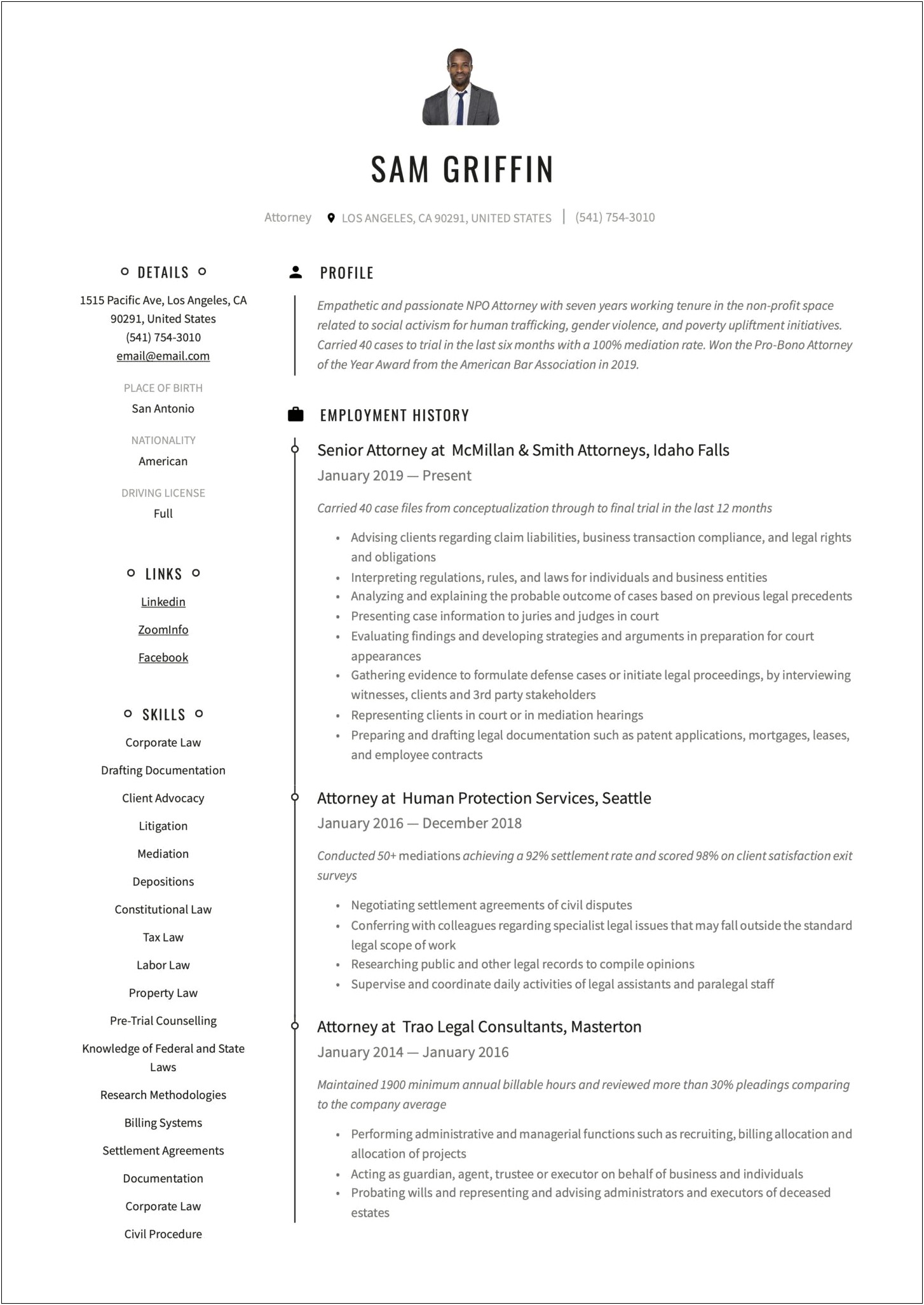 Sample Of Legal Objective For Resume
