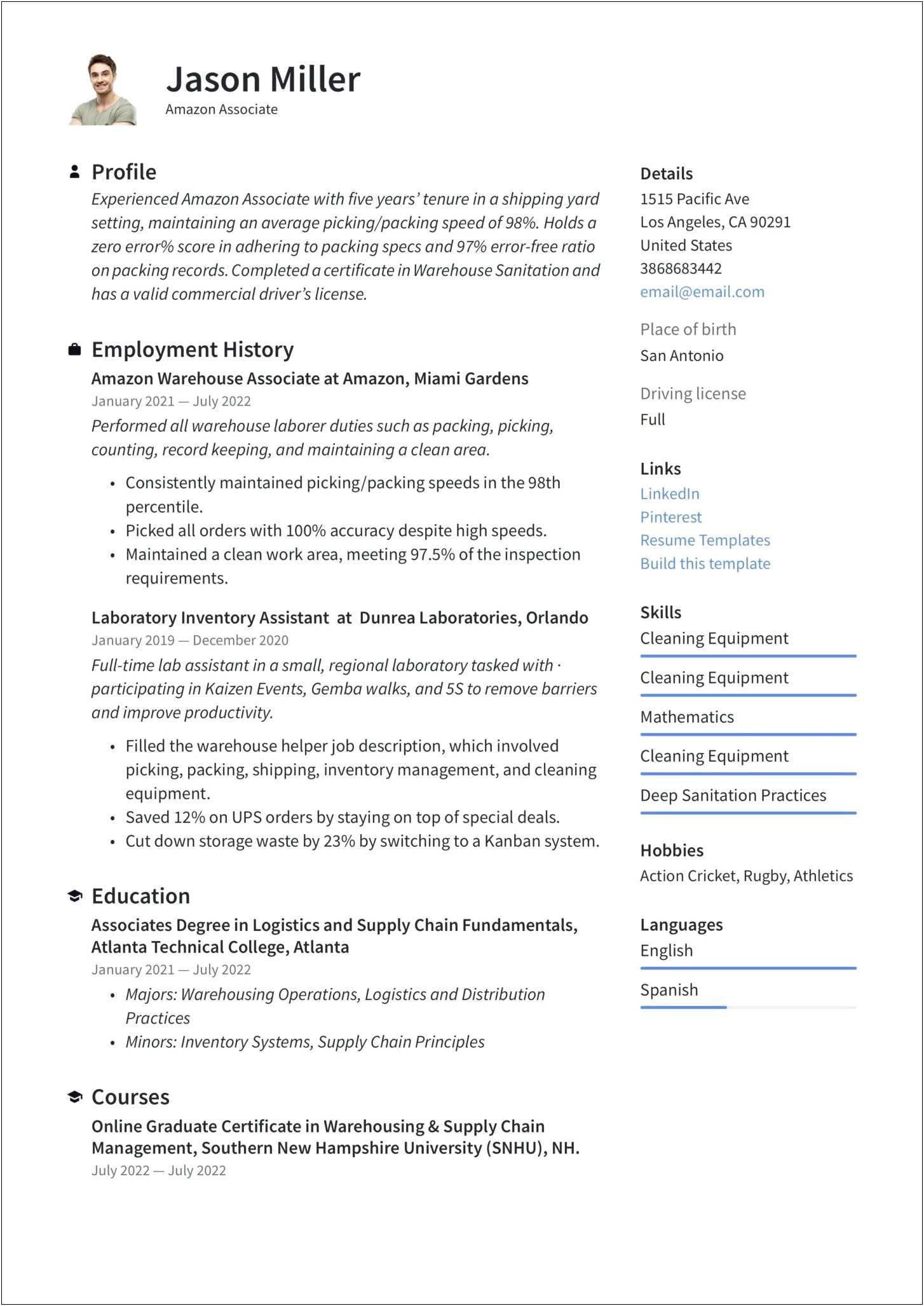 Sample Of Resume For Government Positions