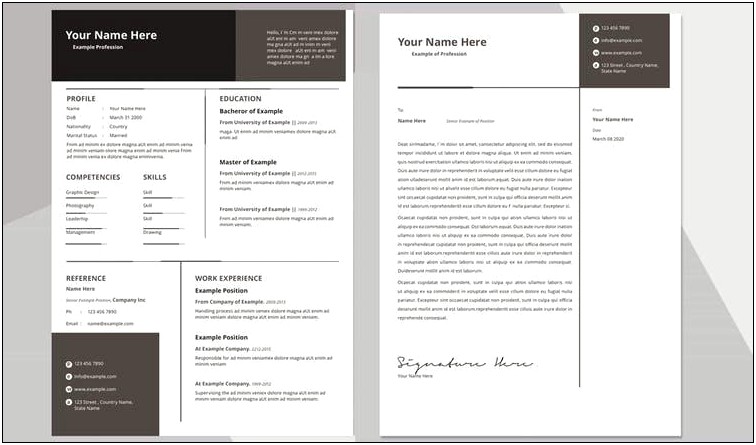 Sample Of Resume In Indesign For Two People