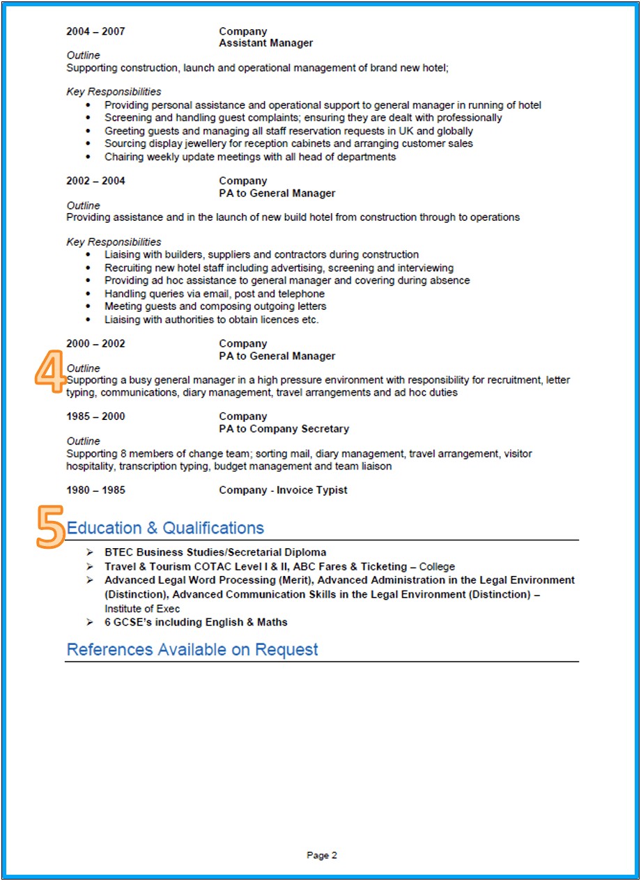 Sample Of Simple And Effective Resume