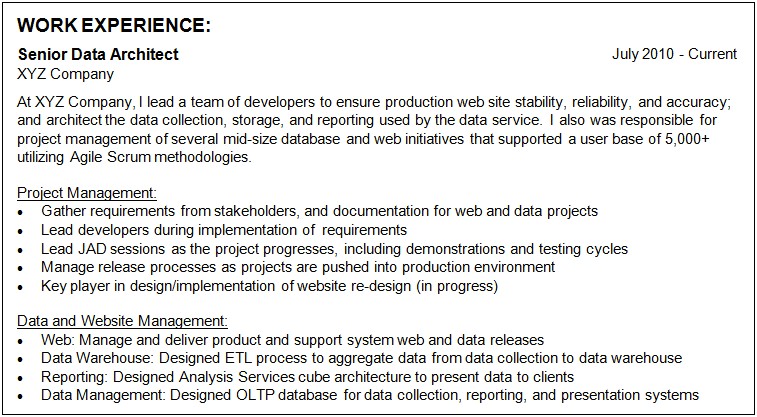 Sample Resume 5 Years Experience Sql Server