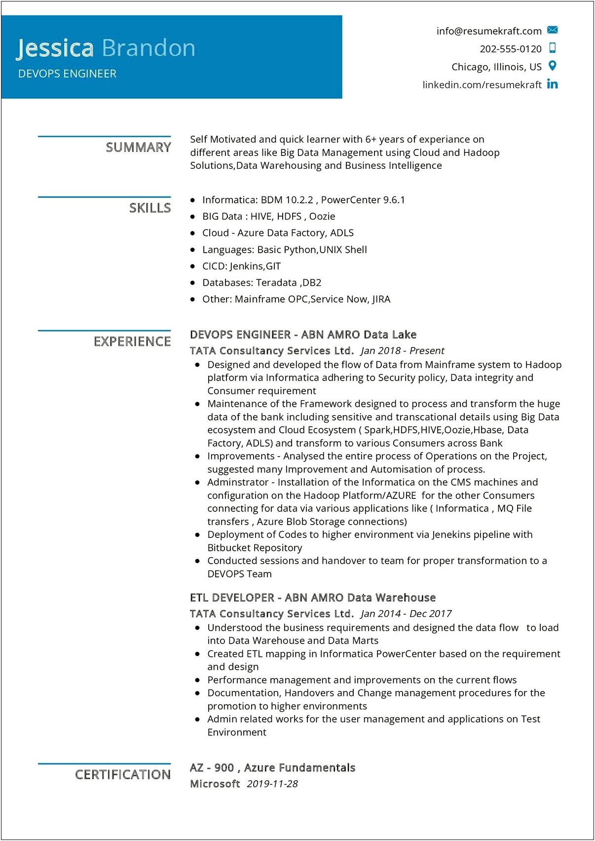 Sample Resume For 2 Years Experience In Informatica