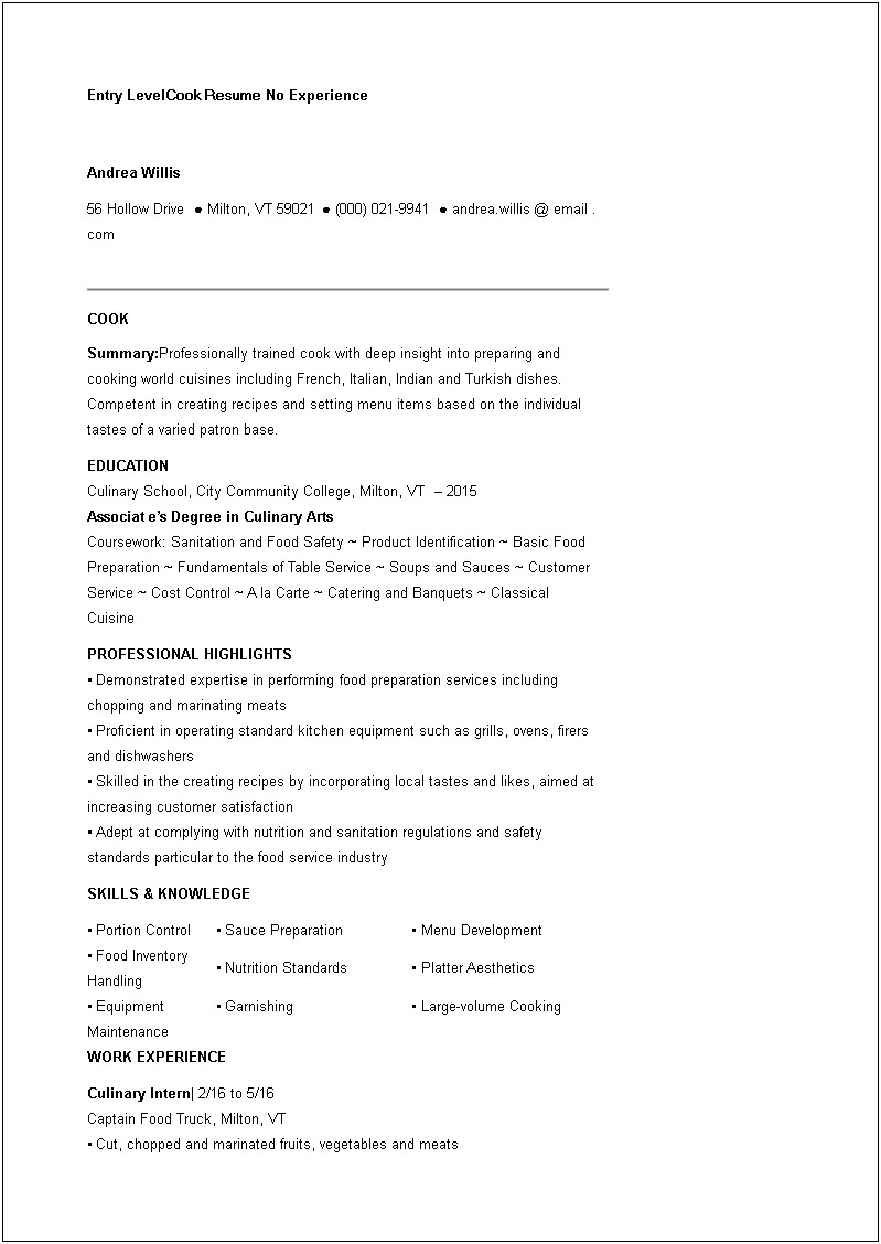 Sample Resume For A Customer Service No Experience