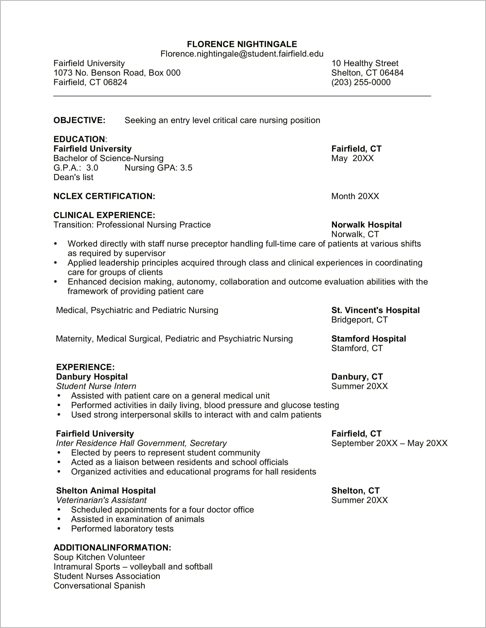 Sample Resume For A Hospital Secretary