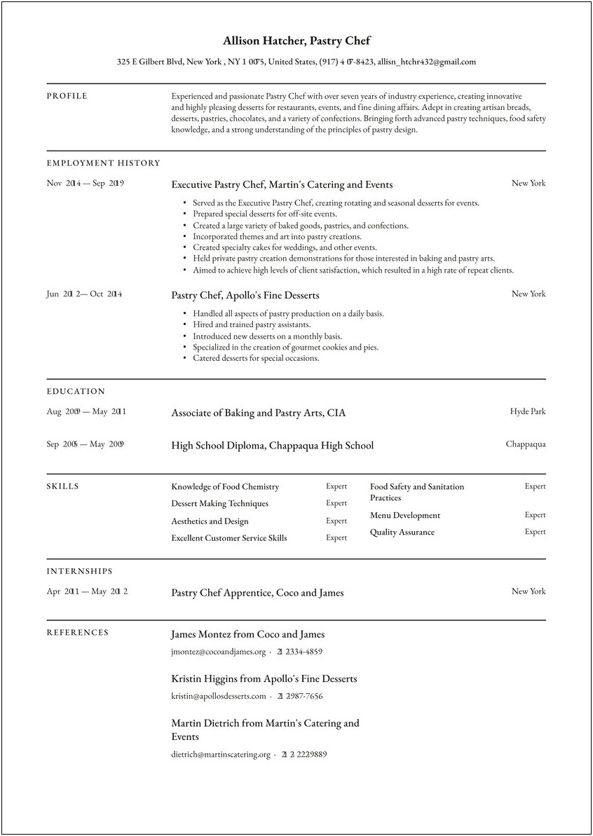 Sample Resume For A Prep Cook