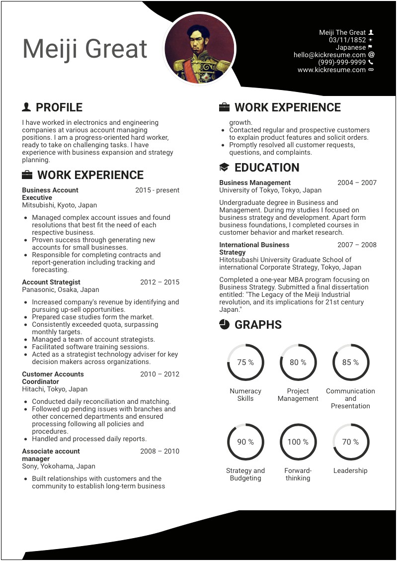 Sample Resume For Account Executive Position