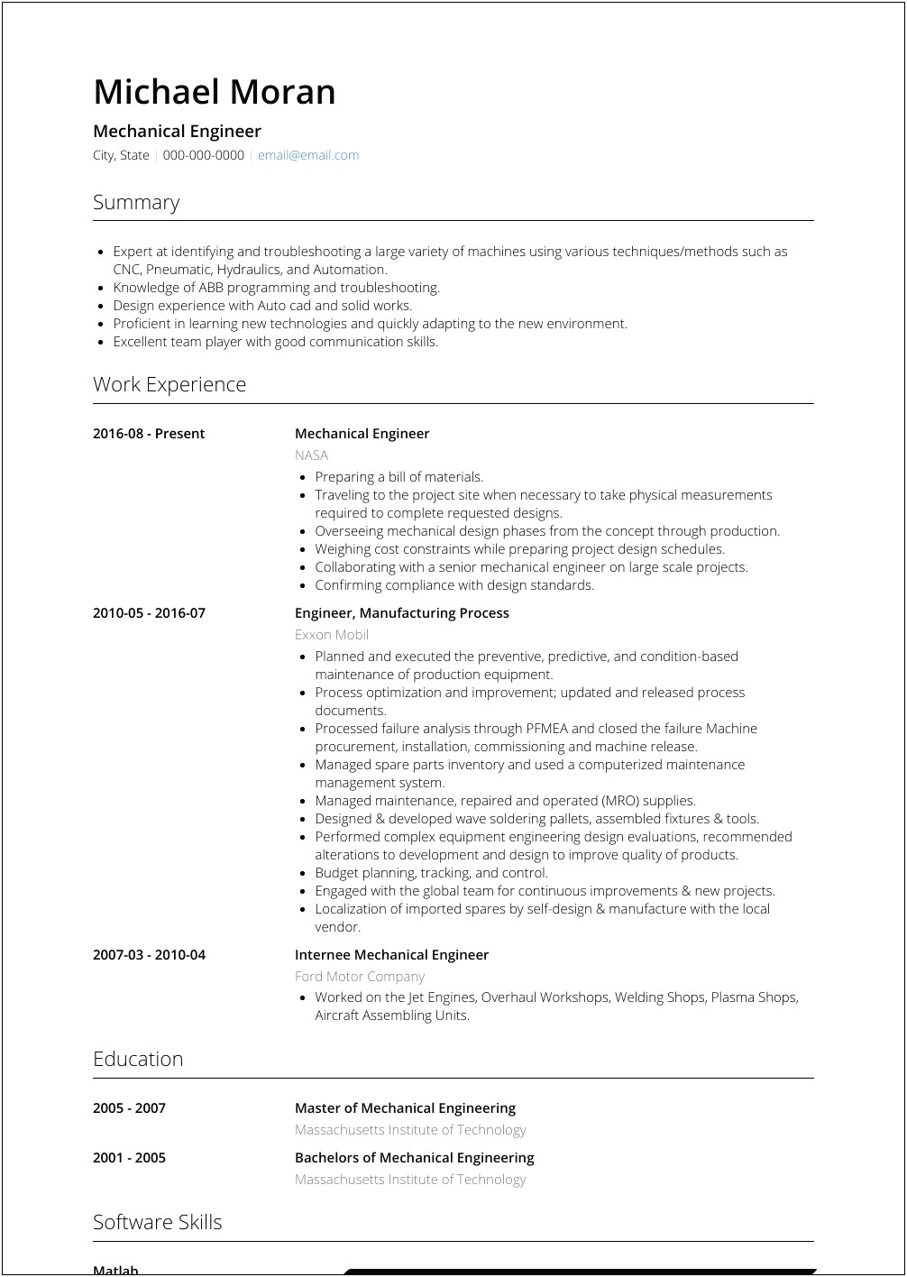Sample Resume For Cnc Trouble Shooter