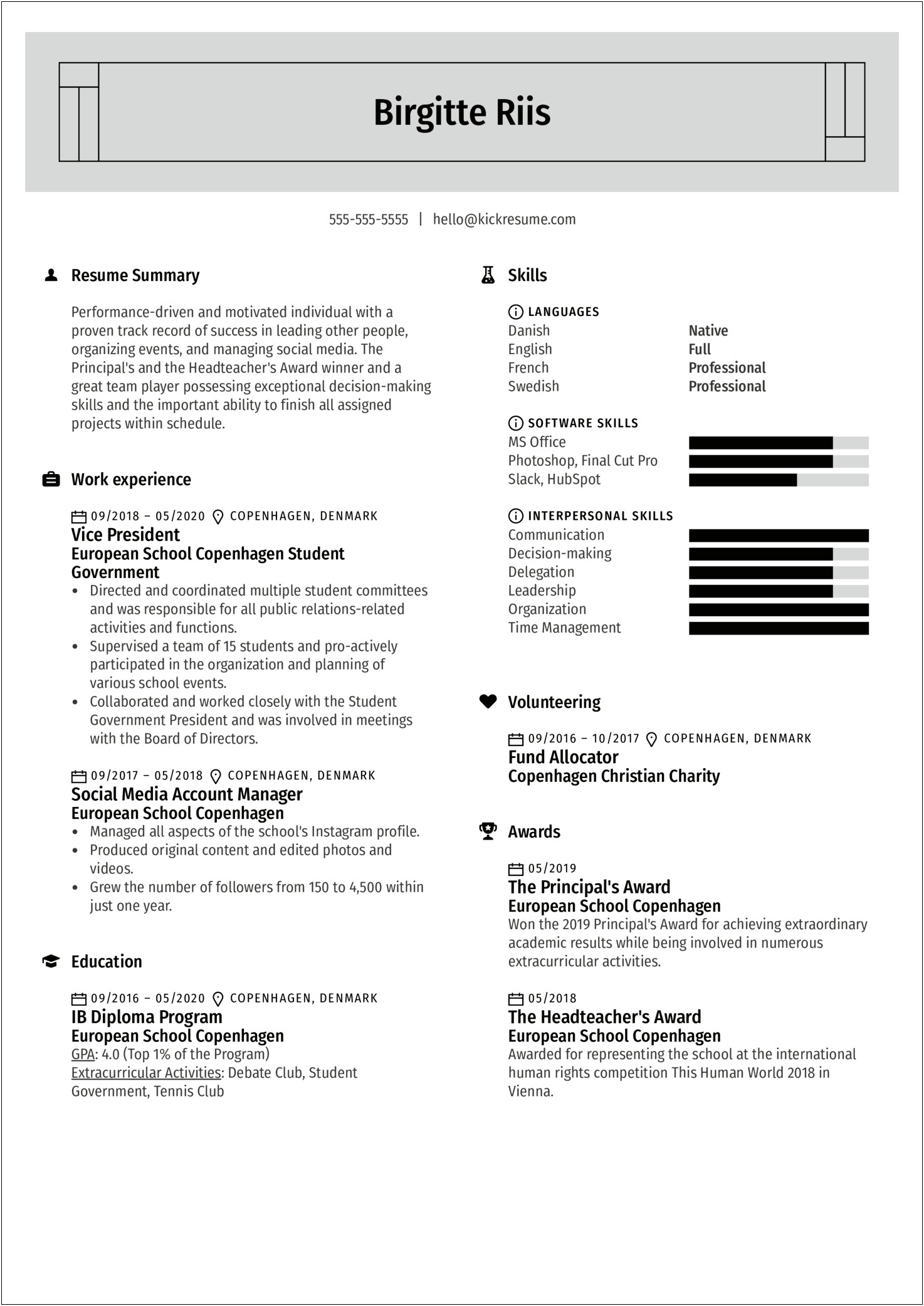 Sample Resume For College Application Ms